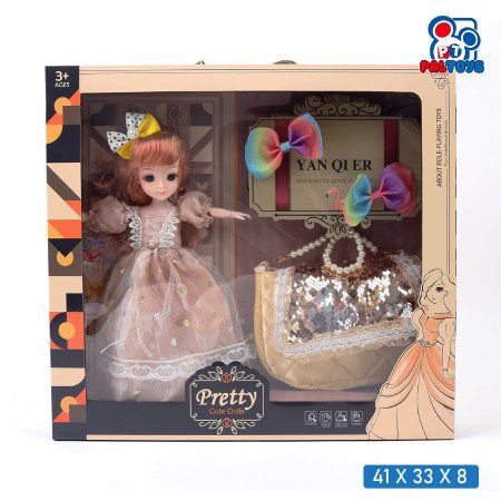 طقم دمية شاينينغ غيرل مع أزياء وإكسسوارات SHINING GIRL